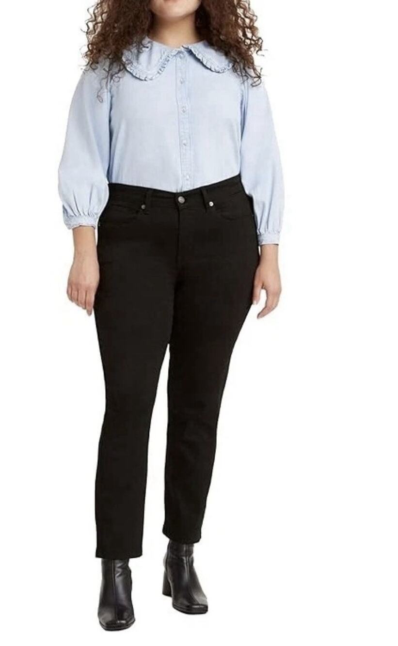 Levis 505 Straight Mid Rise Jeans Black Women’s 16 Short 33X30